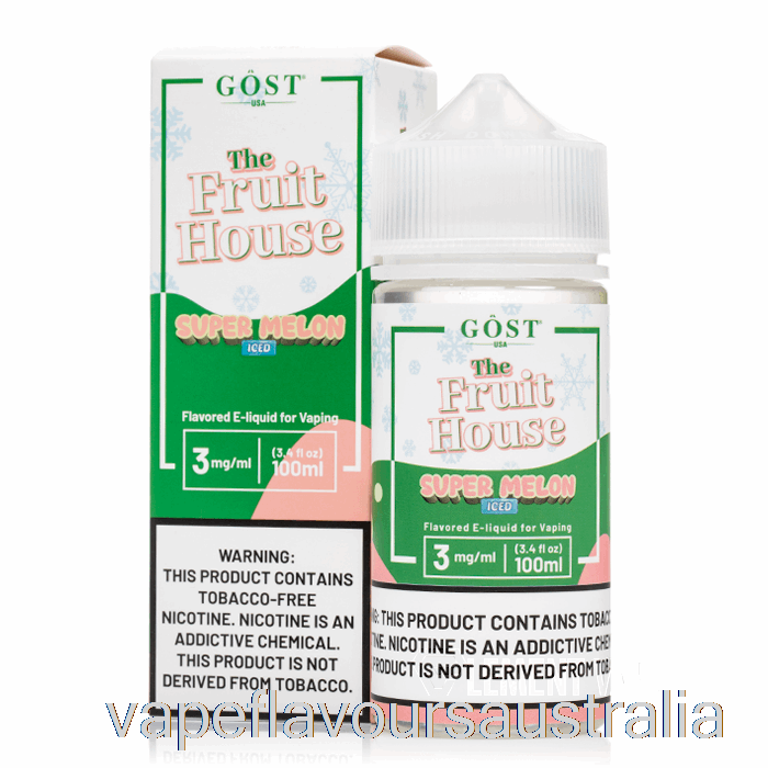 Vape Nicotine Australia Iced Super Melon - The Fruit House - GOST Vapor - 100mL 0mg